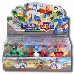 儿童变形玩具系列 变形机器人战神联盟 【6款混装】展示盒12只装