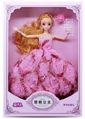 儿童玩具芭比娃娃系列 3D真眼实身9关节玫瑰衣服芭芘套装