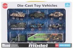儿童玩具合金车系列美国拖头载6只军事