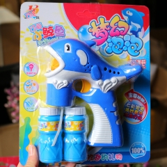 新款 亲子互动玩具 电动海豚泡泡枪 全自动灯光音乐泡泡枪