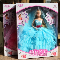 女孩过家家玩具儿童益智12关节3D真眼梦幻婚纱公主芭比娃娃公仔套装